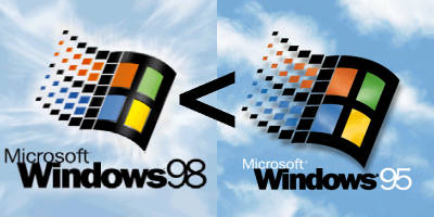 [Windows 98 is less than Windows 95]