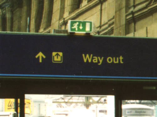 [Exit sign - Edinburgh, Scotland]