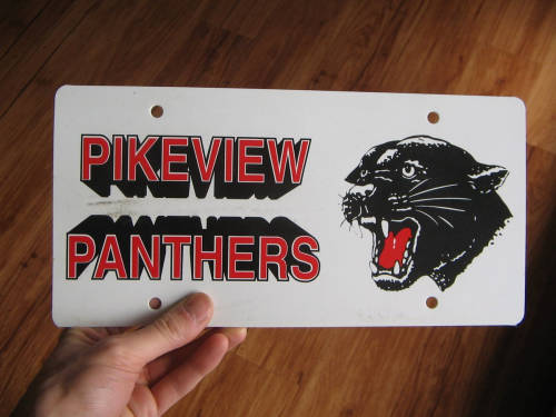 [PikeView High School decorative pseudo-license plate]