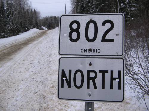 [Ontario Highway 802 marker]