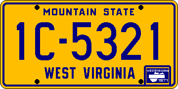[West Virginia 1971 license plate]