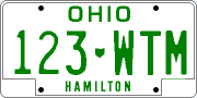 Ohio WTM licence plate