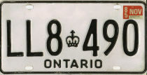 [Ontario truck plate with narrow die]