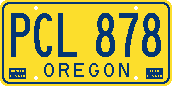 Oregon non-coded license plate with Irwin-Hodson dies