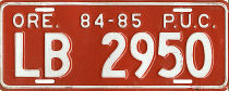 [Oregon 1984-85 PUC permit]