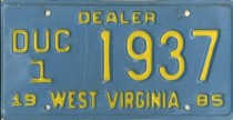 [West Virginia 1985 used car dealer]
