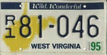 West Virginia license plate R/1 81-046