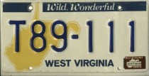 West Virginia license plate T89-111