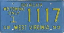 [West Virginia 1993 WD towing only]