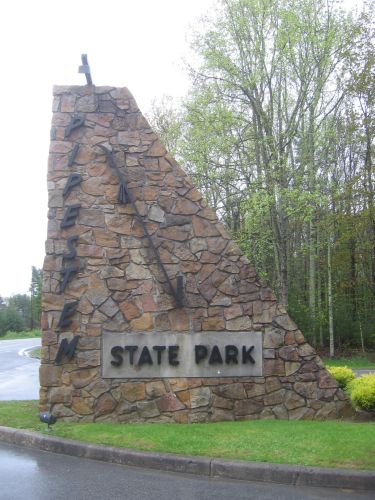 [Pipestem State Park sign]