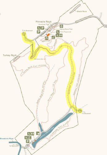 [Pinnacle Rock State Park map]